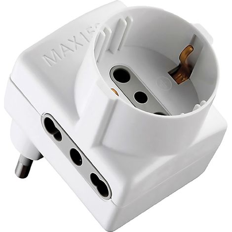 ADATTATORE TRIPLO 'SALVASPAZIO' Spina 2P+T16A - art.70066 - ELECTRALINE