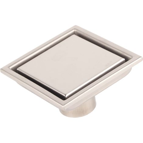 Siphon de sol encastré en acier inoxydable pour salles de bains, à alimentation par gravité, 11 x 11 cm (1/5)