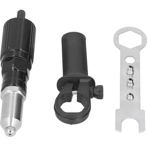 Adaptateur noir pour pistolet à riveter électrique, embout hexagonal sans fil pour perceuse à riveter, adaptateurs pour porte (1/5)
