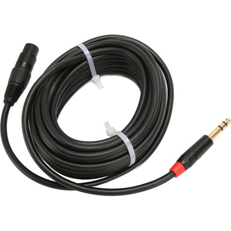 Câble microphone 8 m XLR femelle vers TRS 6,35 mm symétrique, câble d'interconnexion pour guitare électrique (1/5)