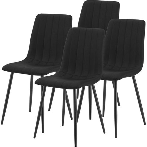 Lote de 4 sillas de comedor modernas de diseño robusto 89 x 43 x 52 cm negro 030009808 (1/5)