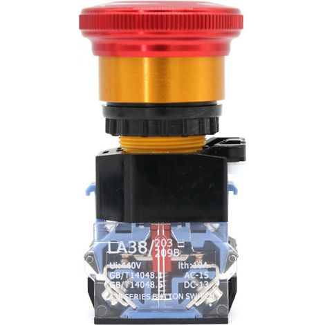 22mm Metal Emergency Stop Button Switch with Mushroom Head and Self-Locking Design LA38-11ZS - Start and Emergency Stop (1/4)