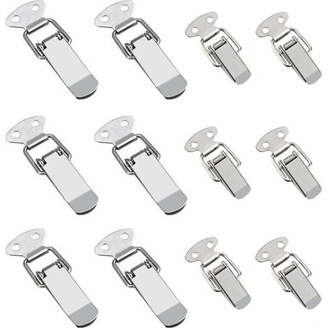 12 Pièces Serrure De Tension Verrouillage De Levier De Verrouillage De Boîte En Acier Inoxydable Avec Haute Étanchéité Pour Coffre fort De Coffre De Tiroir De Boîte À Outils(2 Tailles) (1/5)