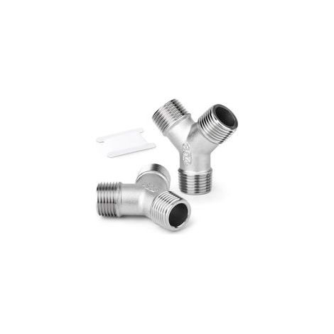 Stück 304 Edelstahl 1/2" BSP Außengewinde 3-Wege Y-förmige Fittings für Wasser/Öl/Gas (1/5)