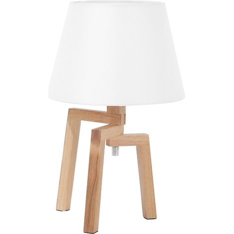 Table Lamp NALON Oak Wood Brown/ White