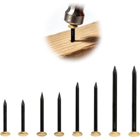 120pcs Steel Nails (20/25/30/40mm) Hardened Wall Nails for Concrete, Brick and Wood - No Drilling - Stainless Steel Wall Nails with Storage Box (1/5)