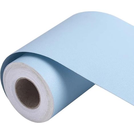Frises Autocollantes DéCoratives Bordure De Papier Peint Frise Murale Adhesive Pour Cuisine, Salle De Bains,Chambre DéCoration Murale Bleu Clair 15cm X 500cm (1/5)
