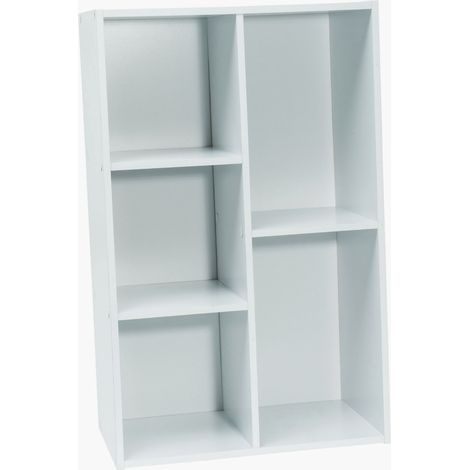 Werka Pro – Meuble bas blanc 5 niches – Panneaux MDF 12mm – Dimensions 50x80x29cm – Rangement moderne pour intérieur