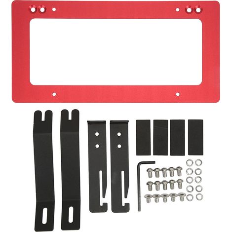 Plaque d'immatriculation avant en aluminium pour Tesla Model Y 2017-2022, support de fixation rouge, cadre de plaque en alliage (1/5)