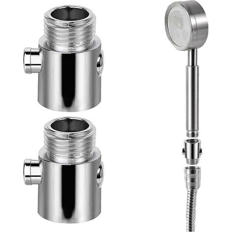 Robinet d'arrêt de douche, robinet d'arrêt en laiton pour pommeau de douche avec interrupteur, vanne d'arrêt pour pommeau de douche G1/2, eau (1/5)