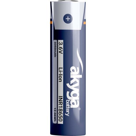 Batería de iones de litio INR18650 Akyga AKY1382 3,6 V / 3350 mAh (1/2)