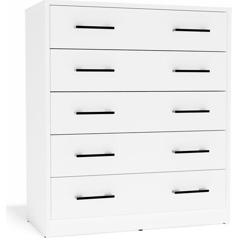 Scarpiera moderna con 5 ante a ribalta, Bianco, 74 x 35 x 84,5 cm (1/5)