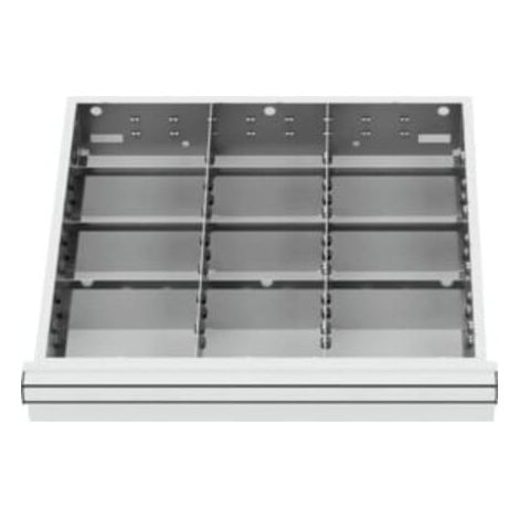 STIER Schubladeneinteilung Metalleinteilung BLH 100/125 mm Innenmaß 500x450 mm 12 Fächer 6 x TW 175 (1/4)