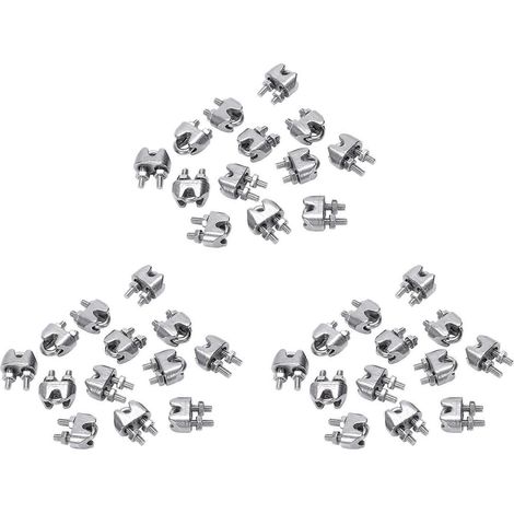 2mm 1/16 pouce acier inoxydable Fil Rope câble Pince Fastener 36 pièces (1/5)