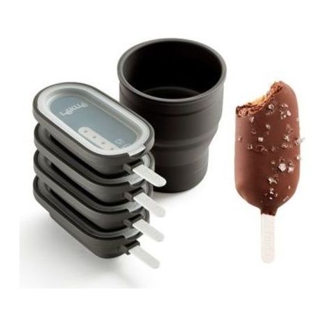 Set 4 Stampi in Silicone per Ghiaccioli Lekue Marrone - 882265 (1/5)