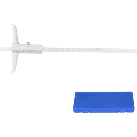 Pied à coulisse de profondeur en acier à haute teneur en carbone, outil de mesure pour le traitement des métaux, précision de 0,02 mm, plage de mesure de 0 à 200 mm.