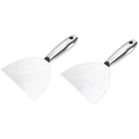 Couteau à mastic en acier inoxydable, couteau de nettoyage des vitres de sol de hotte de cuisine, 2 pièces (1/5)