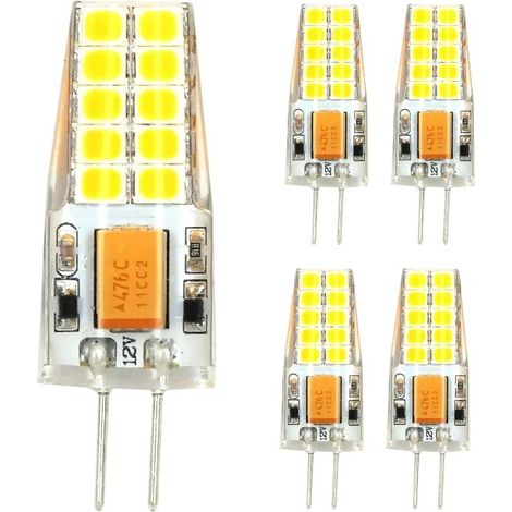 Ampoules LED G4 AC/DC 12V Mini LED G4 (lot de 5) - 5W Lumière Blanc Chaud 2700 (1/5)