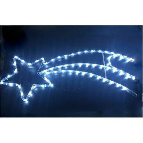 Stella Cometa Luminosa di Natale 90 LED 8 giochi di Luce per Luci e Addobi Natalizi da Interno ed Esterno Luce Bianca Fredda (1/3)