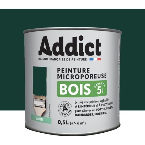 Peinture Bois Microporeuse Addict Vert Irlandais Satin 0,5 L (1/3)