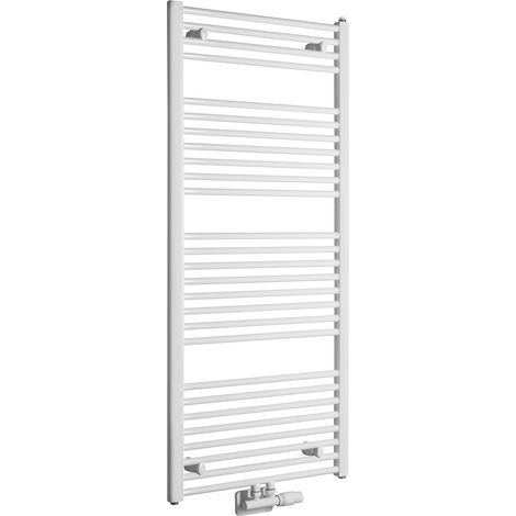 Radiateur de salle de bain DIRECT avec raccordement latéral 600x1320 mm, blanc (1/4)