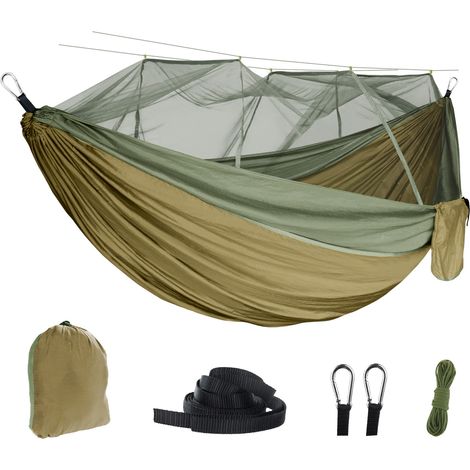 Hamac Camel de moustiquaire, poteau de Camping vert militaire, balançoire, 260x140cm, en plein air et à ouverture rapide automatique (1/5)