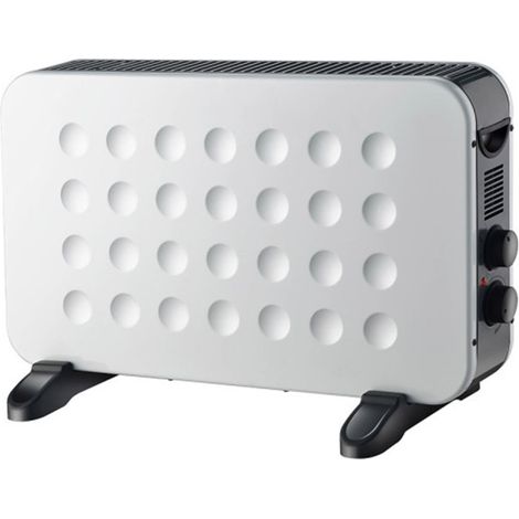 Home Termoconvettore 2000w Bianco/nero 2 potenze Termostato regolabile Protezione surriscaldamento, Turbo 38x61x22cm