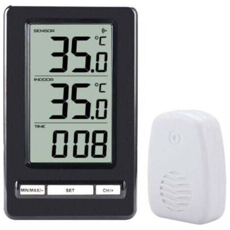 Thermomètre Intérieur et Extérieur, Thermomètre sans Fil Numérique avec Capteurs Sonde, HD Écran LCD Détecteur de Température, Mémoire de Min/Max, ℃/℉ (1/5)