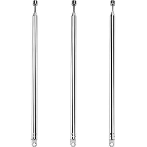 3 Pièces 100cm 7 Sections Antenne Télescopique, Antenne Télescopique Portable FM, Antennes Radio FM Télescopiques Portables, pour TV Dab AM/FM Réception Stéréo (1/5)