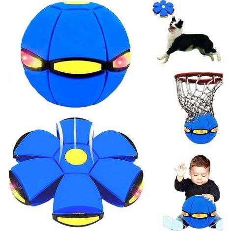Hochwertiger Dual-Form-Zauberball, Dual-Form-Zauberball & fliegende Untertasse – umschaltbarer Hüpfball mit 6 LED-Leuchten für Kinder, Pop-Up-Ball-Spielzeug (1/5)