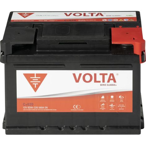 Batería de coche Volta CLASSIC PLUS 12V 62AH 560A 242x175x175mm +Dcha. (1/3)
