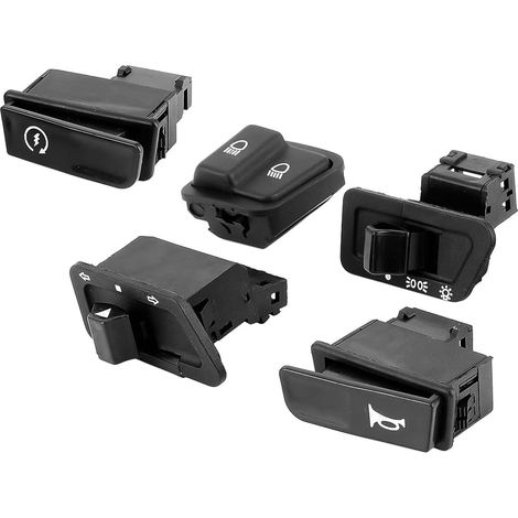 Kit de commutateur de Phare 5 pièces Bouton de klaxon de démarreur de Moto Kit de Bouton de Clignotant de Feux de Croisement pour Motos Ajustement Universel pour Moto (1/5)
