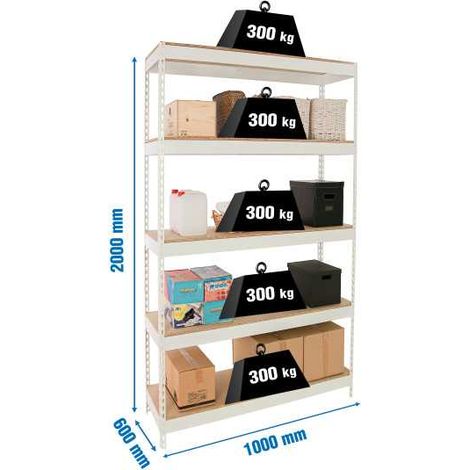 Estantería BRICOFORTE 1006-5 chipboard blanco/madera