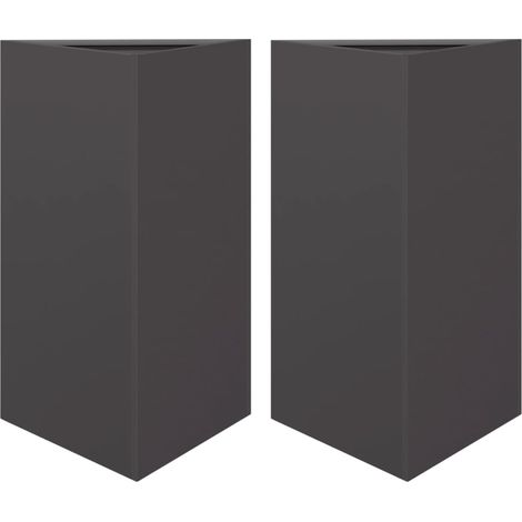 Jardinera para parterres elevados flores jardín terrazas juego de 2 triangular 50 x 43 x 75 cm acero negro 020039106
