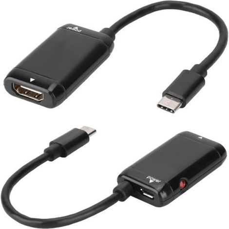1 Adaptateur USB-C vers HDMI, Câble USB 3.1 10Gbps, Sortie 1080p, pour Téléphone Android Tablette MHL (1/2)