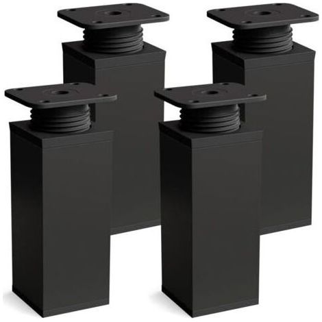Pieds de meubles lot de 4 Design: Noir mat Hauteur : 60mm réglables Forme angulaire (1/4)