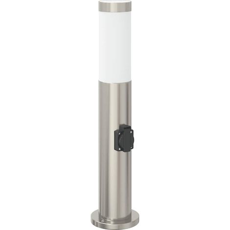Baliza de luz con toma de corriente de 50 cm, acero inoxidable, IP44 vidaXL