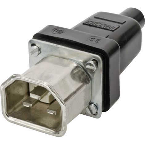 Kalthoff 444009 Warmgeräte-Steckverbinder 444 Stecker, gerade Gesamtpolzahl: 2 + PE 16 A Schwarz 1 S