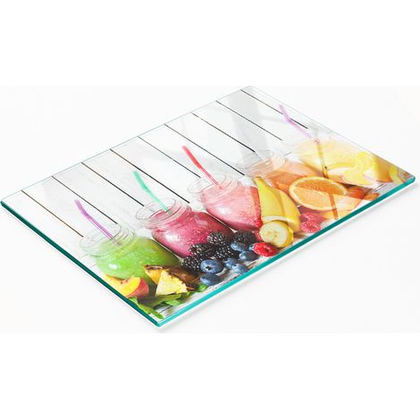 Tabla de cortar decorativa de cristal para cócteles de frutas, 80x52 cm (1/5)