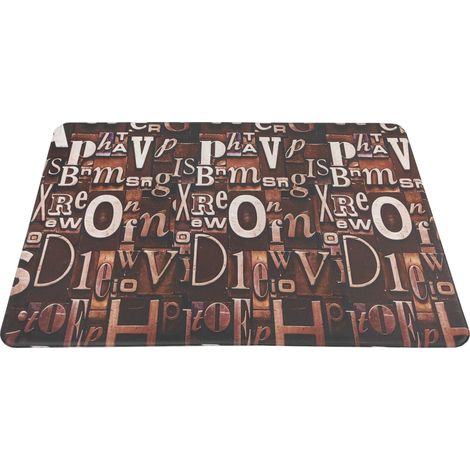 Alfombra de Cocina Alfombra de Pasillo Vinilo y Viscoelástica Antimanchas, Antideslizante y Aislante Diseño Letras Medida 65x150 cm