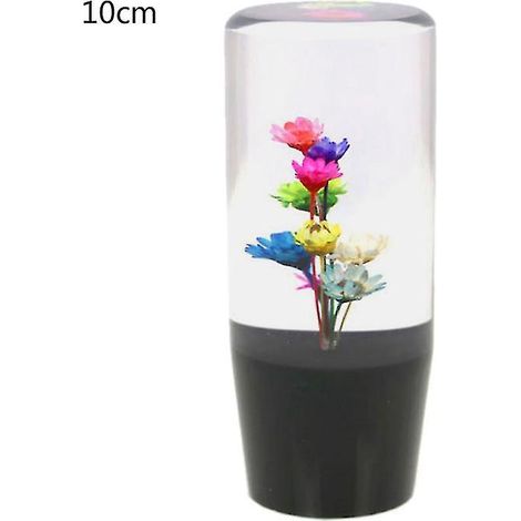 Pommeau de levier de vitesse manuel avec fleurs véritables - Pommeau de levier de vitesse universel - 10 cm (1/5)