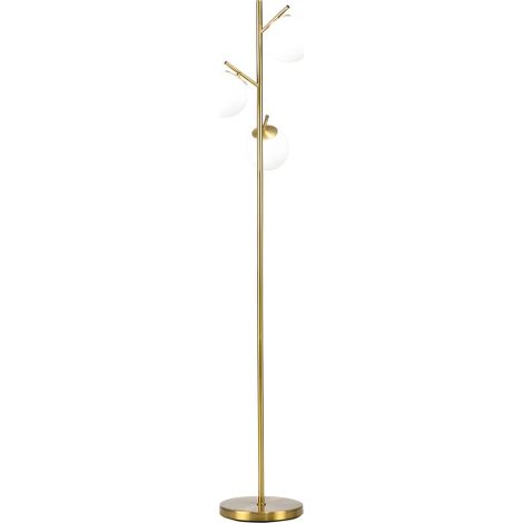 Lampada da terra, 40 watt, attacco E27, con 3 paralumi in vetro, adatta per soggiorno, altezza 169 cm, spedizione in loco. (1/5)