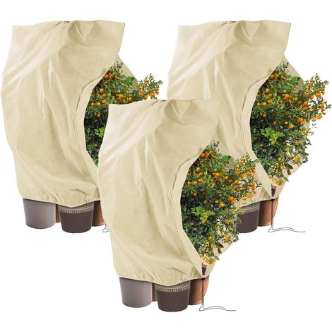 Funda de invierno para plantas de exterior, 240 x 200 cm, paquete de 3, tejido no tejido de 80 g/m², protección invernal para plantas de exterior con cremallera y cordón ajustable, fácil de instalar. (1/5)