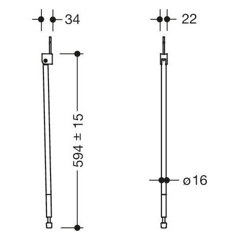 HEWI 802.50.027XA support de sol ED, pour hauteur 680, avec kit de surélévation