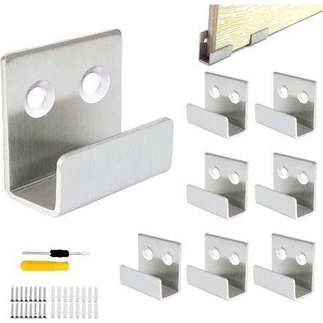 8 Pcs Crochet Mural, Inoxydable Fixation Miroir Mural Charge 50 kg pour Bain Cuisine Crochet Robuste Tuile en Cramique Cadre Photo Prsentoir (1/5)