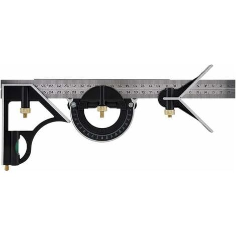 300mm Square Combination, Multifunctional Measuring Tool with Adjustable Right Angle Combination (Zinc Alloy) (1/4)