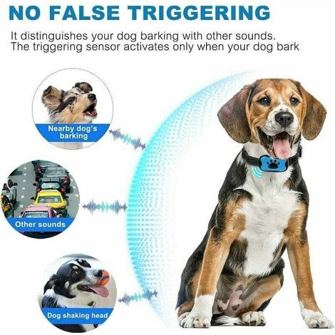 Wiederaufladbares Antibellhalsband für Hunde, Antibellgerät für kleine bis große Hunde, Antibellhalsband für Hunde, (Blau) (1/3)