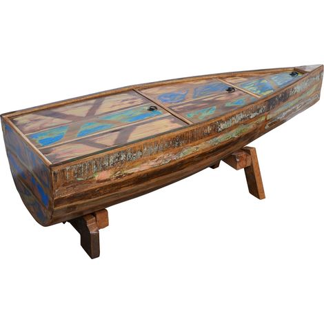 tavolino da salotto in legno di Legno riciclato 155x52x45 multicolore laccato NATURE OF SPIRIT 106