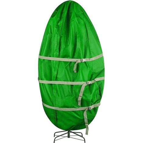 Borsa porta-albero di Natale di grande capacità, copertura antipolvere resistente, borse portaoggetti pieghevoli e impermeabili, custodie con maniglie, verde, 114×254 cm (1/4)