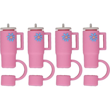 Wiederverwendbare, staub- und spritzwassergeschützte Strohhalmdeckel für Partys, Reisen und Camping – 4er-Pack (1/5)